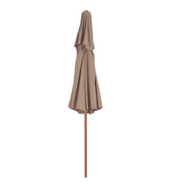 Parasol double avec mât en bois 270 cm Taupe