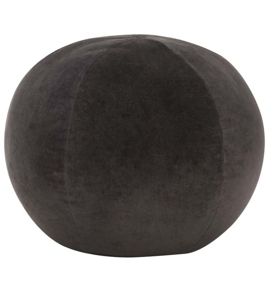 Pouf Velours de coton 50 x 35 cm Anthracite