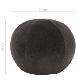 Pouf Velours de coton 50 x 35 cm Anthracite