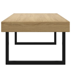 Table basse Marron clair et noir 120x60x40 cm MDF et fer