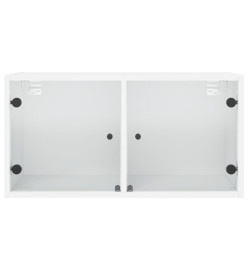 Armoires murales avec portes en verre 2 pcs blanc 68,5x37x35 cm
