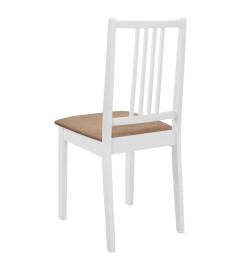 Chaises à manger avec coussins lot de 6 blanc bois solide