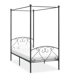 Cadre de lit à baldaquin Gris Métal 90 x 200 cm