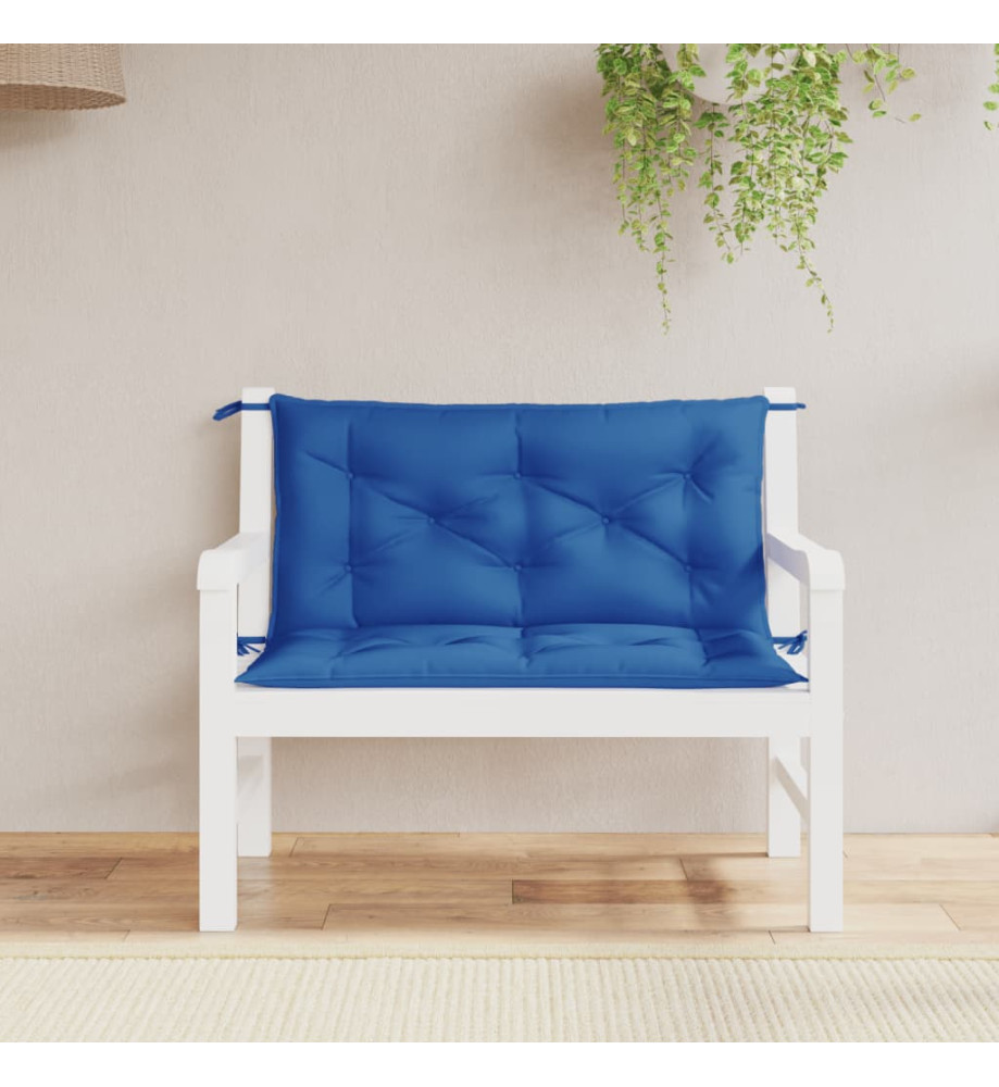 Coussins de banc de jardin 2 pcs bleu 100x50x7 cm tissu Oxford