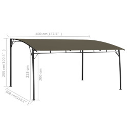 Auvent pare-soleil de jardin 4x3x2,55 m Taupe