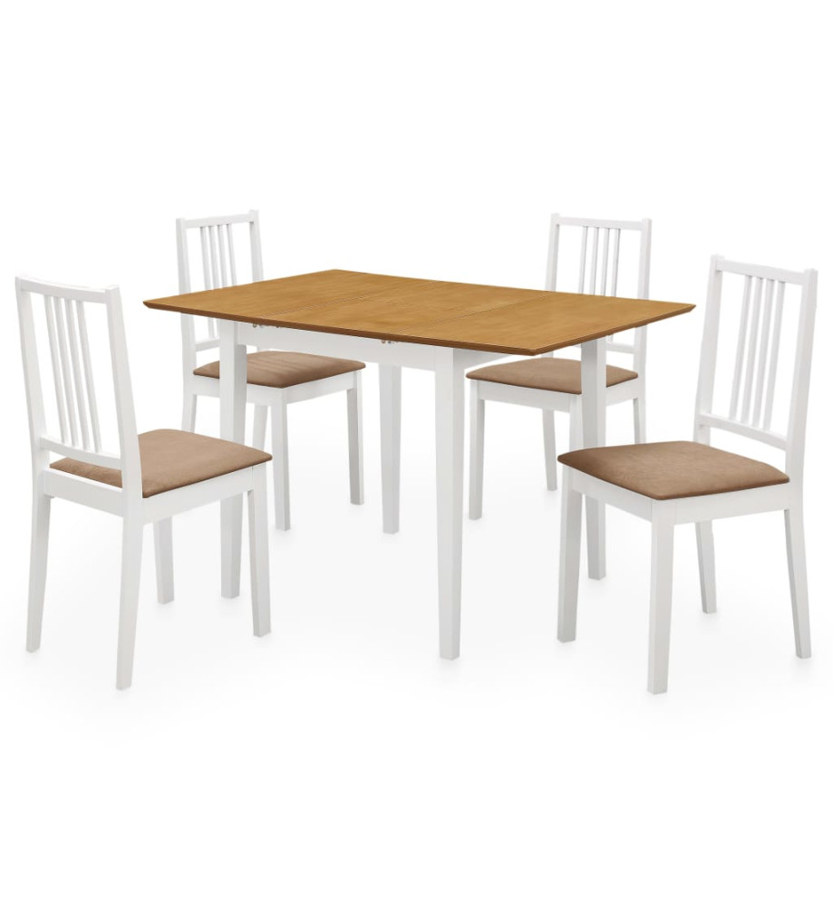 Mobilier de salle à manger 5 pcs MDF Blanc