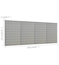 Panneaux à chevilles muraux 4 pcs 40x58 cm Acier