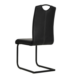 Chaises à manger cantilever lot de 2 noir similicuir