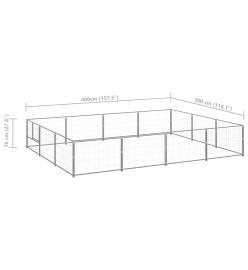 Chenil Argenté 12 m² Acier