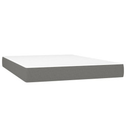 Lit à sommier tapissier avec matelas Gris foncé 140x190cm Tissu