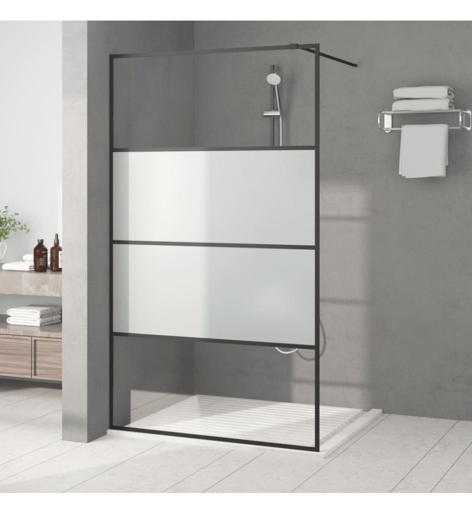 Paroi de douche Noir 115x195 cm Verre ESG demi-dépoli