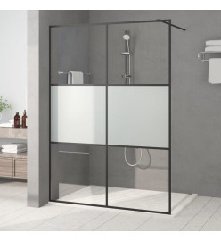 Paroi de douche Noir 140x195 cm Verre ESG demi-dépoli