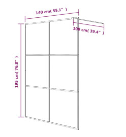 Paroi de douche Noir 140x195 cm Verre ESG demi-dépoli