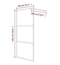 Paroi de douche Argenté 90x195 cm Verre ESG transparent