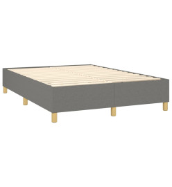 Sommier tapissier et matelas et LED Gris foncé 140x190 cm Tissu