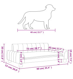 Lit pour chien crème 90x53x30 cm tissu