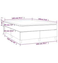 Lit à sommier tapissier avec matelas Bleu 140x190 cm Tissu