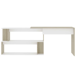 Bureau d'angle Blanc et chêne sonoma 200x50x76 cm Aggloméré