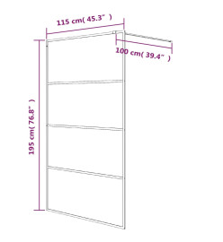 Paroi de douche Argenté 115x195 cm Verre ESG transparent