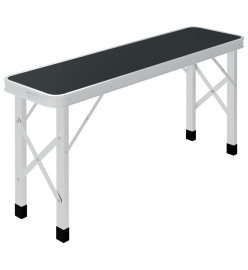 Table de camping pliable avec 2 bancs Aluminium Gris