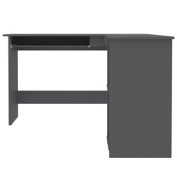 Bureau d'angle en forme de L Gris 120x140x75 cm Aggloméré