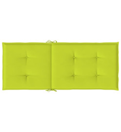 Coussins de chaise de jardin à dossier haut lot de 2 vert vif