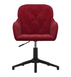 Chaise pivotante de bureau Rouge bordeaux Velours