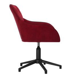 Chaise pivotante de bureau Rouge bordeaux Velours