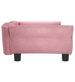 Lit pour chien rose 95x55x30 cm velours