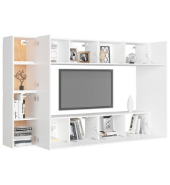 Ensemble de meubles TV 8 pcs Blanc Aggloméré