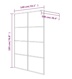 Paroi de douche Argenté 140x195 cm Verre ESG transparent