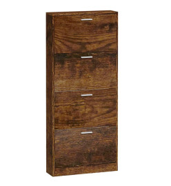 Armoire à chaussures Chêne fumé 59x17x150 cm Bois d'ingénierie