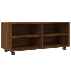 Meuble TV sur roulettes Chêne marron 90x35x35cm Bois ingénierie