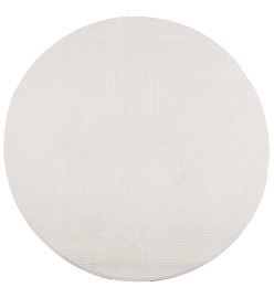 Tapis IZA poils courts style scandinave crème Ø 80 cm