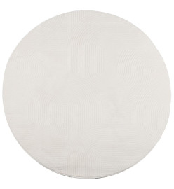 Tapis IZA poils courts style scandinave crème Ø 120 cm