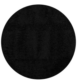 Tapis shaggy à poils longs moderne noir Ø 240 cm