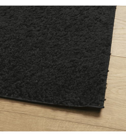 Tapis shaggy à poils longs moderne noir 240x240 cm