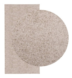 Tapis shaggy à poils longs moderne beige 100x200 cm