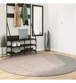 Tapis shaggy à poils longs moderne beige Ø 200 cm