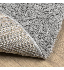 Tapis shaggy à poils longs moderne gris Ø 80 cm