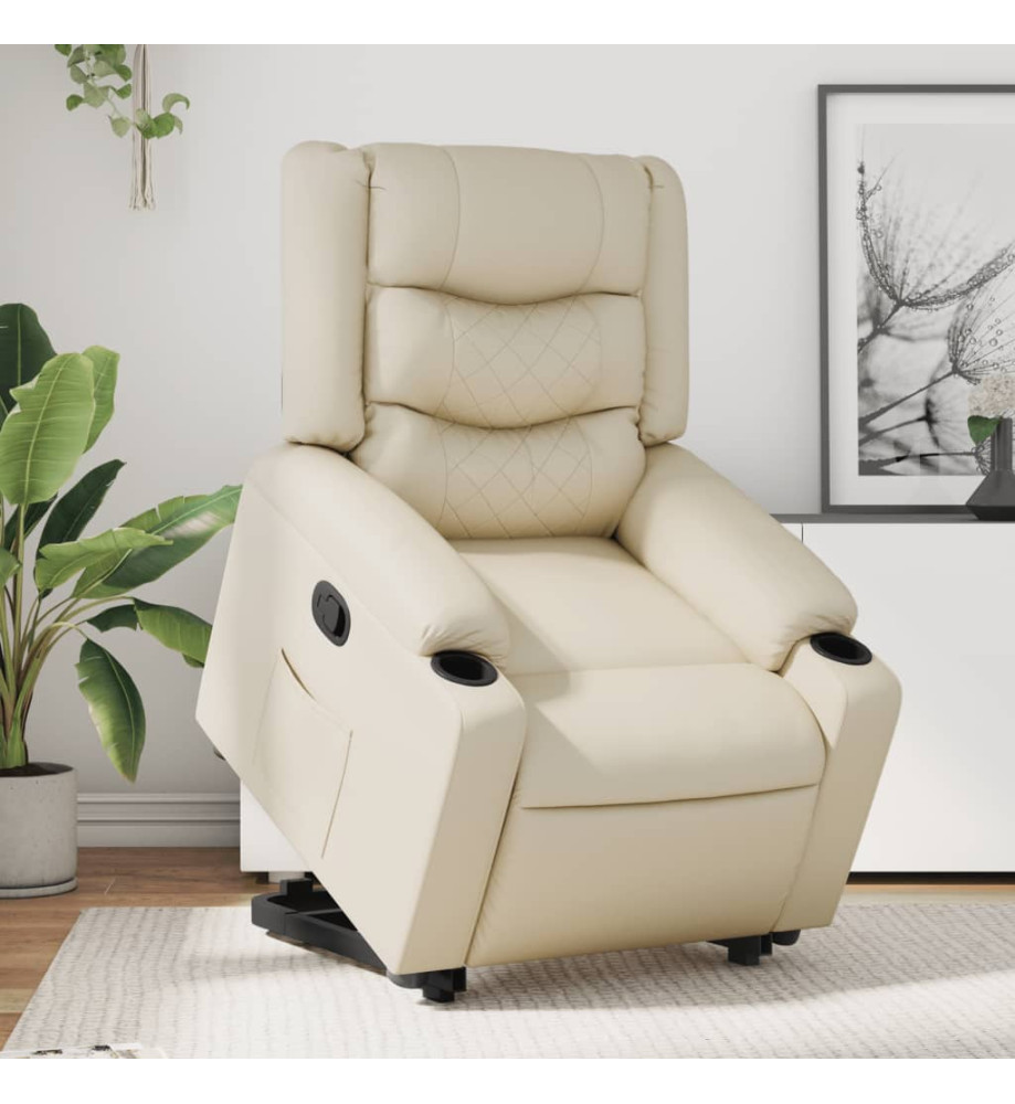 Fauteuil inclinable Crème Similicuir Fauteuil inclinable Crème Similicuir