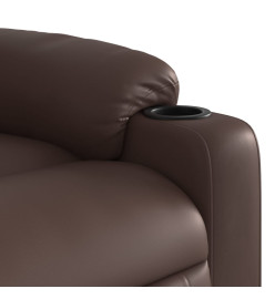 Fauteuil inclinable de massage électrique marron similicuir
