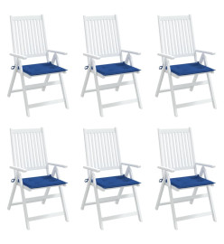 Coussins de chaise de jardin 6 pcs bleu royal 50x50x3 cm