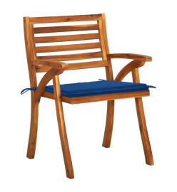 Chaises de jardin avec coussins 8 pcs Bois d'acacia solide