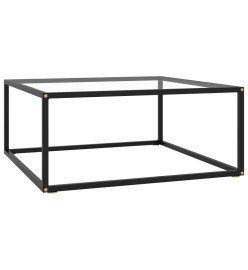 Table basse Noir avec verre trempé 80x80x35 cm