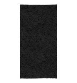 Tapis shaggy à poils longs moderne noir 100x200 cm