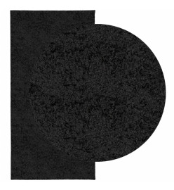 Tapis shaggy à poils longs moderne noir 100x200 cm