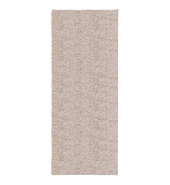 Tapis shaggy à poils longs moderne beige 80x200 cm