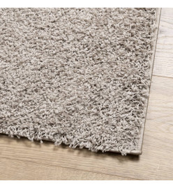 Tapis shaggy à poils longs moderne beige 80x200 cm