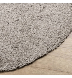 Tapis shaggy à poils longs moderne beige Ø 100 cm